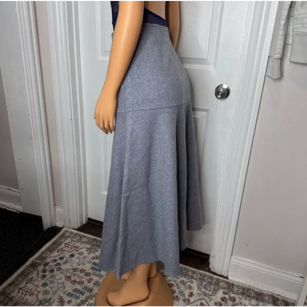 OGL CashSoft Wool-like Flared size S Maxi Skirt - Heather Dolphin Blue NWT - Picture 3 of 6